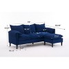 Homy Casa L-Shaped Sectional Sofa with Ottoman, Soft Upholstered Living Room Couch with Removable Cushions - 3 of 4