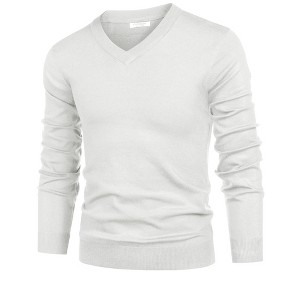 COOFANDY Mens V Neck Dress Sweater Long Sleeve Slim Fit Fashion Pullover Sweater - 1 of 4