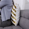 PiccoCasa Decorative Gold Print Stripe Pattern Bronzing Home Pillowcase 2 Pcs 18"x18" - 4 of 4