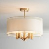 Possini Euro Design Caliari Modern Ceiling Light Semi Flush Mount Fixture 18" Wide Warm Brass Double Drum Shade for Bedroom Kitchen Hallway Bathroom - 2 of 4