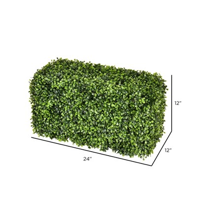 Vickerman 24" Green Faux Boxwood Hedge for Indoor Outdoor Use