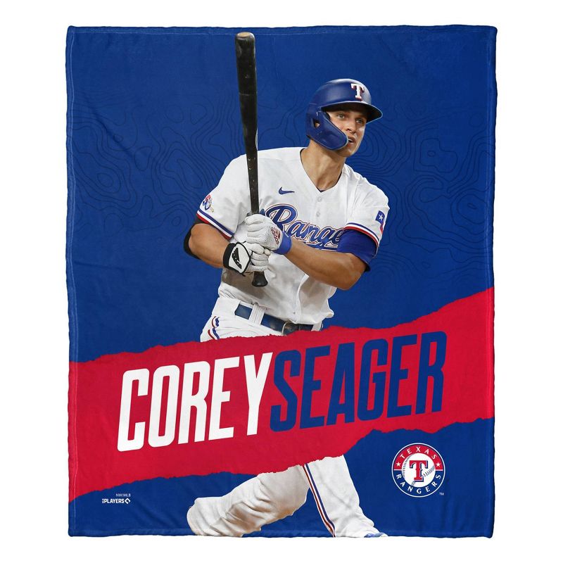 50&#34;x60&#34; MLB Texas Rangers 23 Corey Seager Silk Touch Throw Blanket, 1 of 6