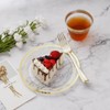Itopfox 600PCS Clear Gold Dinnerware Set for 100, Party, Christmas & New Year, Disposable Plates, Dessert Plates, Cups, Spoons, Forks & Knives - 3 of 4