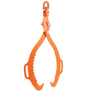 VEVOR 32in Log Lifting Tongs, 2-Claw Log Tongs, Heavy Duty Steel Log Grapple, 1543LBS Lifting Capacity, Swivel Log Graper Timber, Orange - 1 of 4