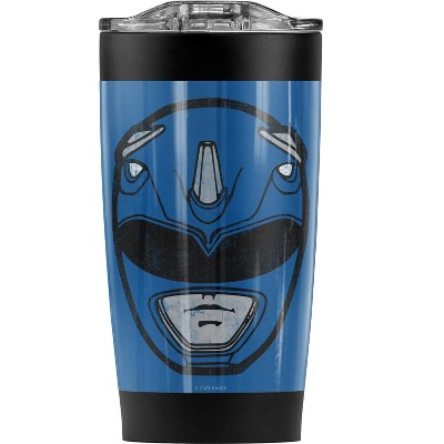 Power Rangers Blue Ranger Mask Steel Tumbler 20oz Coffee Travel Mug