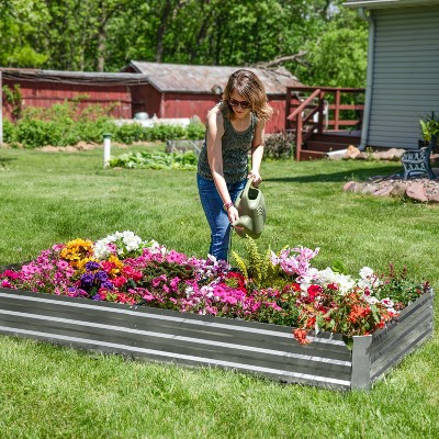 Sunnydaze 4' x 8' Silver Galvanized Steel Raised Garden Bed