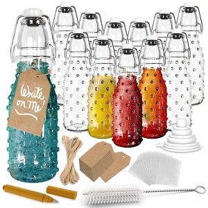 Nevlers 8.5 oz Dotted Round Swing Top Glass Bottle Set - 1 of 4