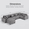 Modular Sectional Sofa, Oversized U Shaped Couch, Convertible Sleeper Sofa, 6 Seat Sofa with Chaise - Morden Fort - 3 of 4