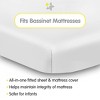 BreathableBaby All-in-One Fitted Sheet & Waterproof Cover, For 33" x 15" Bassinet Mattress (2-Pack), White - 2 of 4