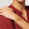 Free bird Cross Birthstone Bracelet | Dainty 14K Gold Plated Cross Charm Bracelet | Stretchable Elastic Gold Beaded Bracelet - 3 of 4
