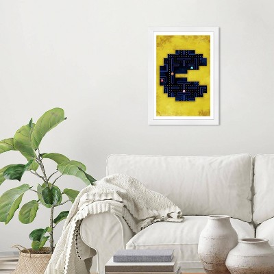Wynwood Studio 15"x21" Classic Arcade Game Wall Art White Frame: Mixed Media Canvas, Modern Decor, Wood Composite Frame