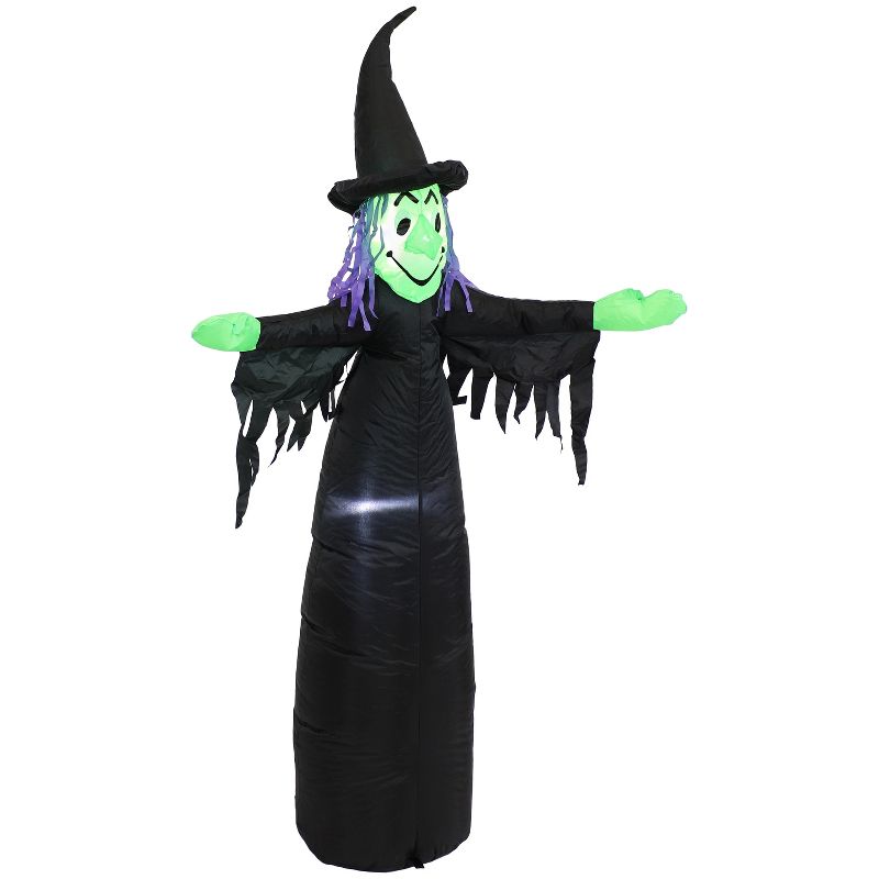 Sunnydaze Outdoor Wendolyn the Wicked Witch Self-Inflating Halloween Inflatable Yard Decoration with LED Lights and Built-In Fan - 5', 3 of 13