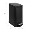 LunaLulinlk 1.6 gal., Rectangular Soft Close Premium Pedal Waste Bin Step On Trash Can, Matte Black - 3 of 4