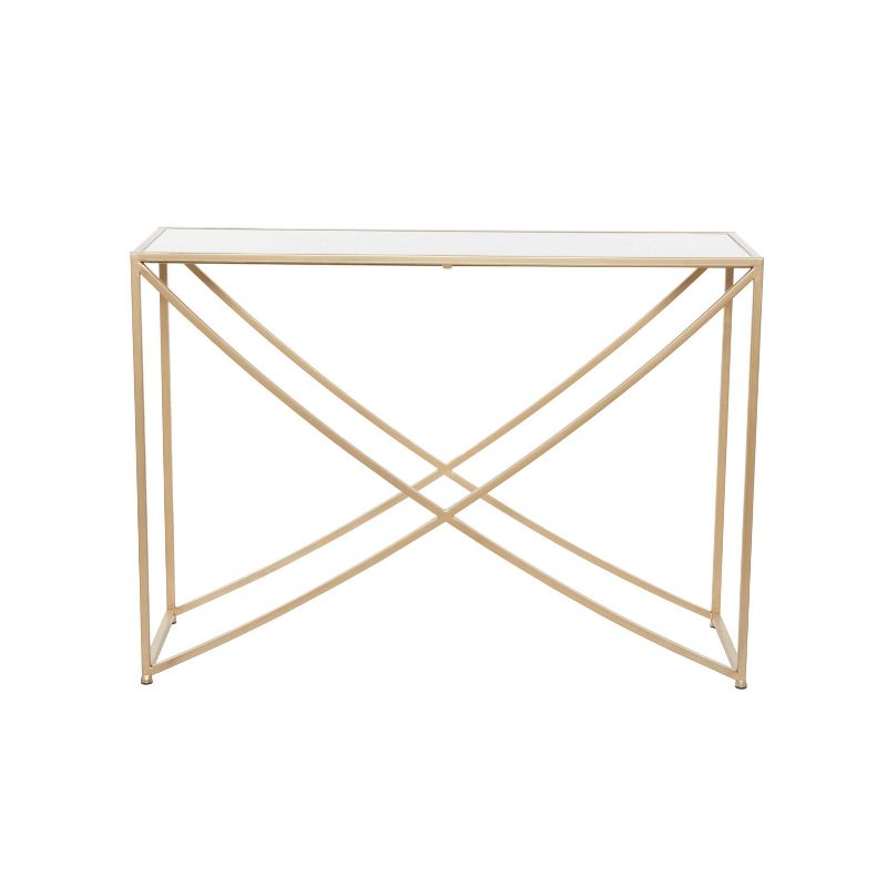 Contemporary Metal X Console Table Small Gold - Olivia &#38; May, 4 of 10