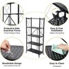 4-Tier Heavy Duty Foldable Metal Rack Storage Shelving Unit with Wheels Moving27.95 x 14.96 x 49.61 （Black） - 2 of 4