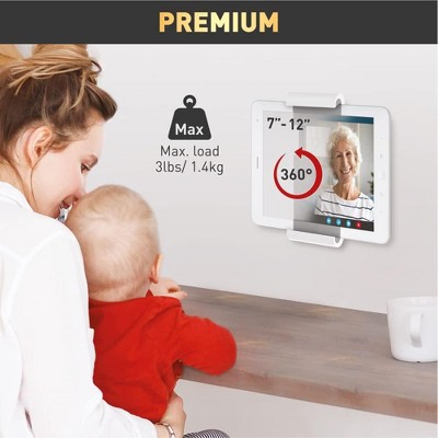 White Fixed Tablet Wall Mount with 360° Rotation