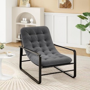 SEVOBAL Accent Chair Arm Chair Small Sofa for Living Room Mid Century Modern Accent Chairs Boucle Reading Bedroom Chair, Gray, 35"*30.7"*26.96" - 1 of 4