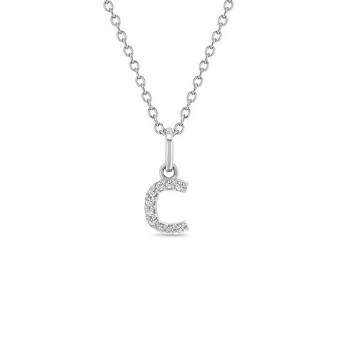 Letter c silver deals necklace