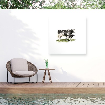 "Cow With Calf" Outdoor Canvas