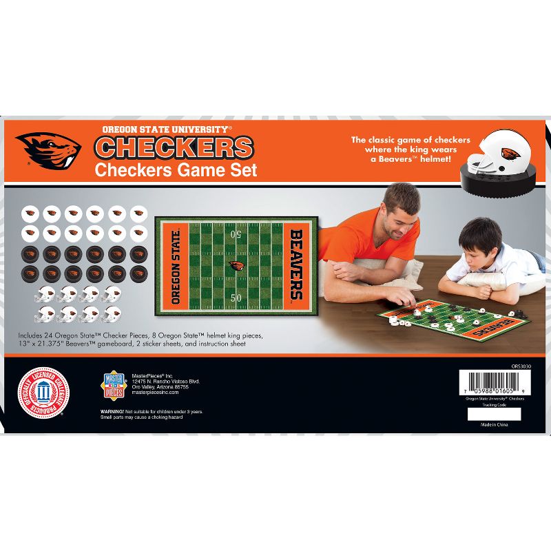 MasterPieces Officially licensed NCAA Oregon State Beavers Checkers Board Game for Families and Kids ages 6 and Up, 3 of 8