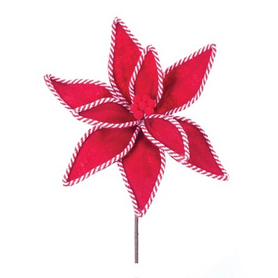 Melrose Candy Cane Poinsettia Stem (set Of 6) : Target