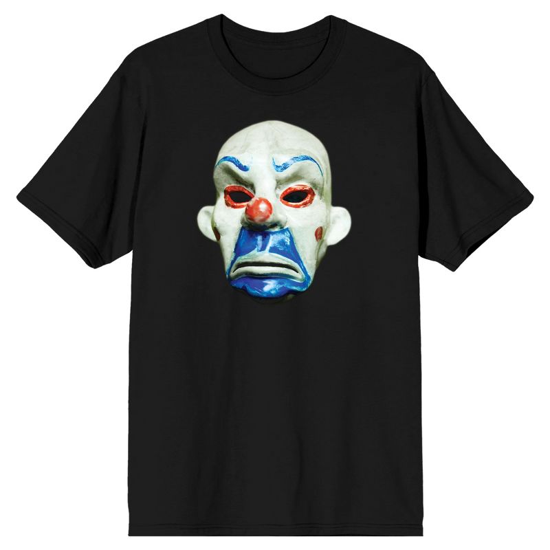 Men's Batman Black T-Shirt, Joker Mask, 1 of 2
