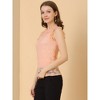 INSPIRE CHIC Women's Sleeveless See-Through Ruffle Scalloped Trim Semi-Sheer Floral Lace Top - 4 of 4