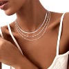 "DAINTY GOLD/SILVER LAYERED NECKLACES FOR WOMEN - 14K GOLD/STERLING SILVER PLATED PAPERCLIP CUBAN ROPE CHAIN, HYPOALLERGENIC NON-TARNISH JEWELRY GIFT" - 2 of 4