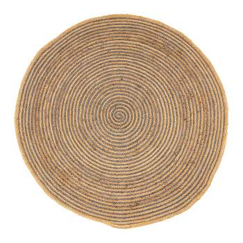 Modern Coastal Classic Braided Jute Round Handwoven High-Traffic Eclectic Rustic Transitional Casual Indoor Area Rug by Blue Nile Mills