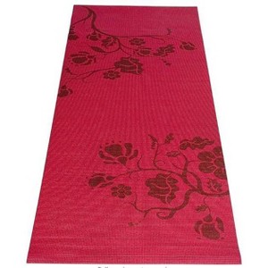 Tone Fitness Floral Yoga Mat - Red(5mm) - 1 of 4