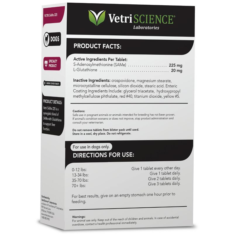 Vetriscience Vetri-SAMe Liver Support 225 mg for Dogs 30 Tablets, 2 of 4