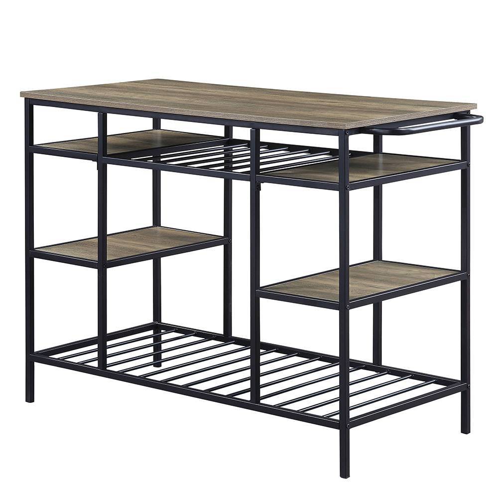 Acme Furniture Lona Kitchen Island Rustic Oak/Black Finish