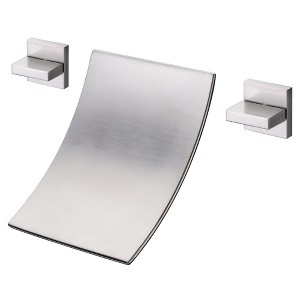 SUMERAIN Wall Mount Waterfall Tub Faucet 2 Handles Bathtub Faucet High Flow Rate, Brushed Nickel - 1 of 4