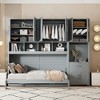 Twin Size Murphy Bed with Closet, Drawers and Desk - 3 of 4