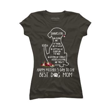 Junior's Design By Humans Happy Mothers Day Best Dog Mom Thanks By MiuMiuShop T-Shirt