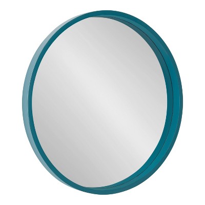21.6" Travis Round Wall Mirror Blue - Kate & Laurel All Things Decor