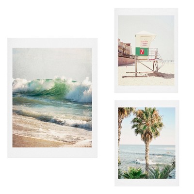 Set of 3 Bree Madden Beach Splash Gallery Decorative Wall Arts - Deny Designs