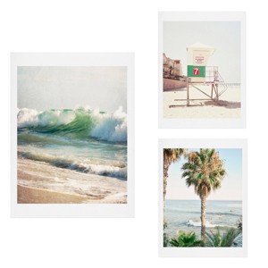 Set of 3 Bree Madden Beach Splash Gallery Decorative Wall Arts - Deny Designs: Archival Ink, Matte Finish, Nature Prints - 1 of 4