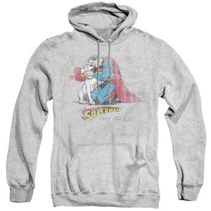 Superman And His Dog Adult Pull-Over Hoodie - 1 of 4
