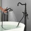 Cobbe Matte Black Freestanding Bath Faucet Single Handle Shower Faucet with Tub Spout and Handheld Showerhead - 4 of 4