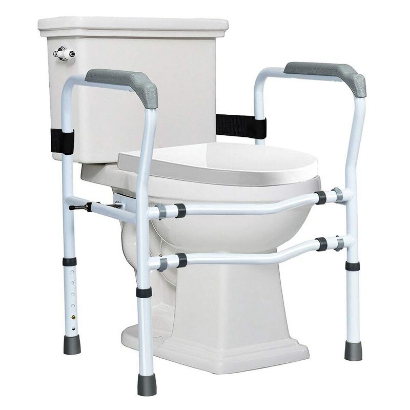 Costway Toilet Safety Frame Stand Alone Toilet Safety Rail with Adjustable Height & Width, 1 of 11