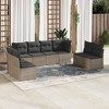 vidaXL 8 Piece Patio Sofa Set with Cushions Gray Poly Rattan - Without Table - 2 of 4