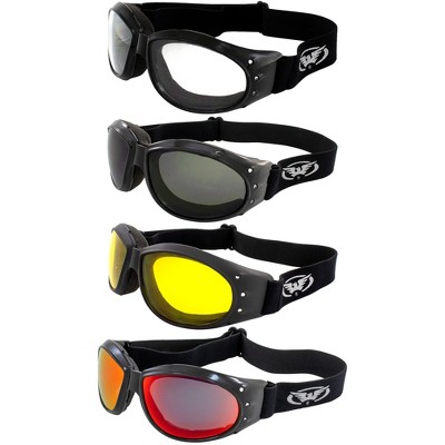 4 Pairs of Global Vision Eyewear Eliminator Safety Motorcycle Goggles