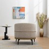 Vynxaria Modern Two-tone Barrel Fabric Chair, Upholstered Round Armchair for Living Room Bedroom Reading Room, Mustard Green - 3 of 4