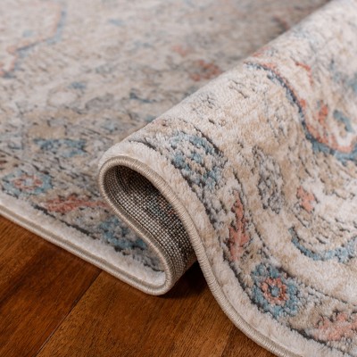 Blue Medallion Hand-Knotted Synthetic Runner Rug