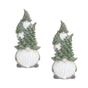 Christmas Gnome Stack Decoration – Pine Tree Hat Design – Set of 2 by Melrose - 1 of 3
