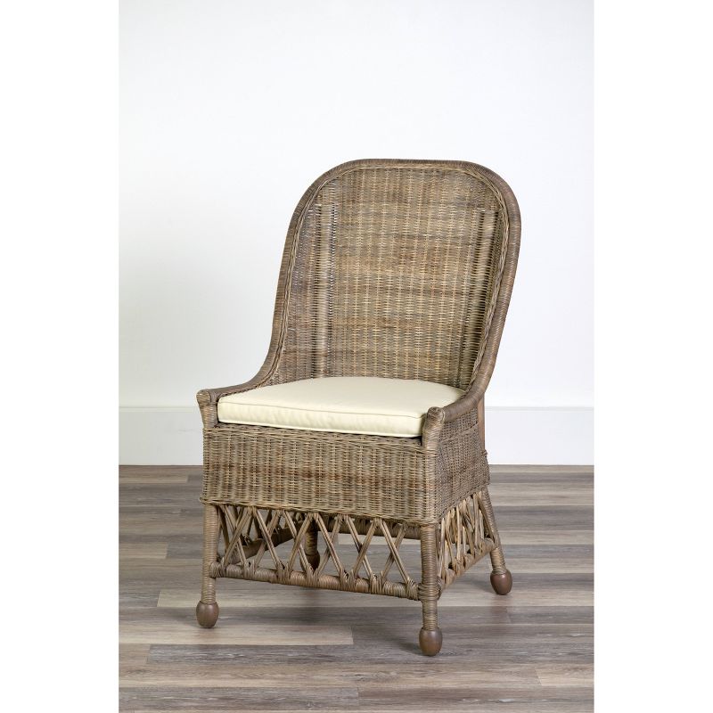 Kristine Rattan Dining Chair Gray - East At Main, 4 of 5