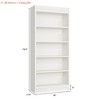 5 Tier 71" Tall Bookcase w/Display Rack & Fluted Design, Farmhouse Bookshelf w/ Wood Base, Wood Bookshelf Rustic Vintage Book Shelf for Office Library - 2 of 4