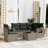 vidaXL Garden Sofa Set Grey PE rattan, powder-coated steel, tempered glass - 2 of 4
