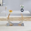 Rectangular Dining Table,Dining Table With Sintered Stone Tabletop And Stainless Steel Table Legs,Sintered Stone Dining Table-Coolbibila - 3 of 4